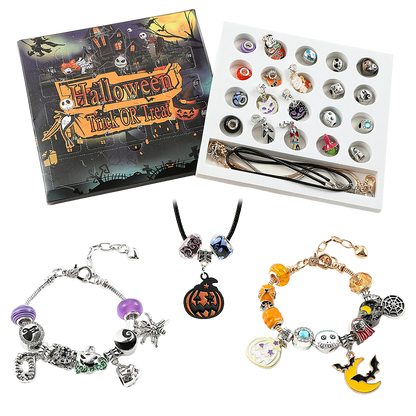 “🎃 Caja Sorpresa de Adviento Nightmare Box – Pulsera + 22 Charms Exclusivos”