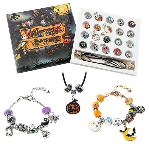 “🎃 Caja Sorpresa de Adviento Nightmare Box – Pulsera + 22 Charms Exclusivos”