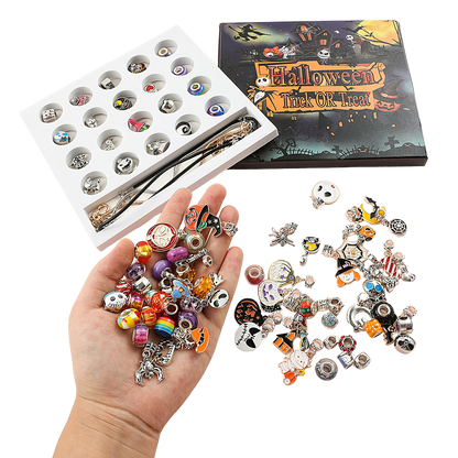 “🎃 Caja Sorpresa de Adviento Nightmare Box – Pulsera + 22 Charms Exclusivos”